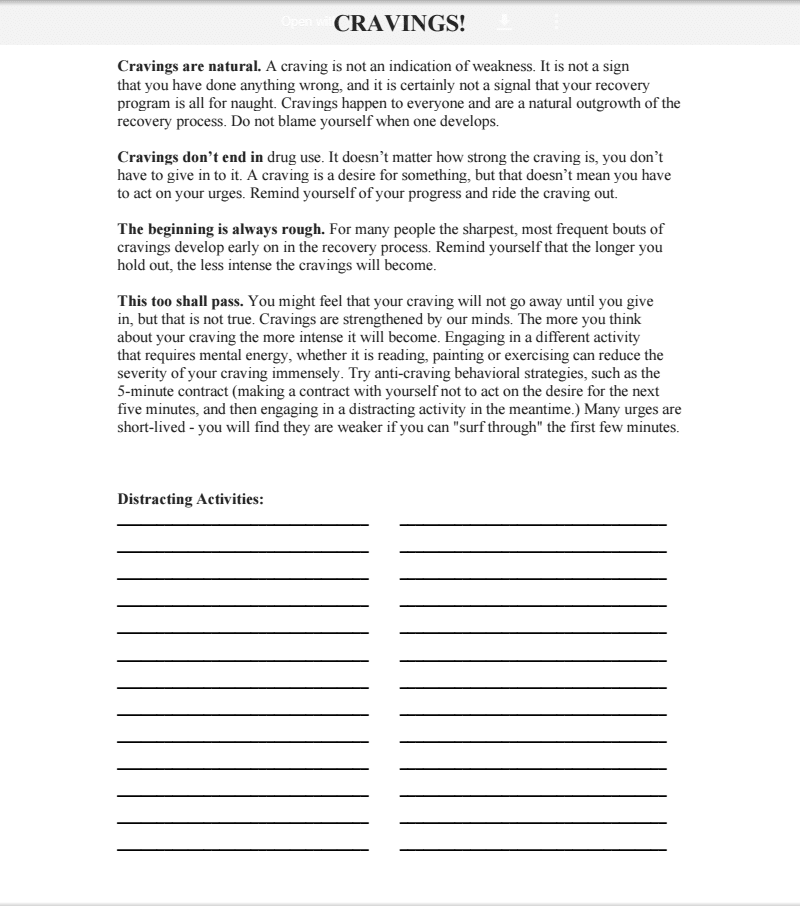 Worksheets For Substance Abuse Recovery And Cbt Worksheets For Substance Abuse