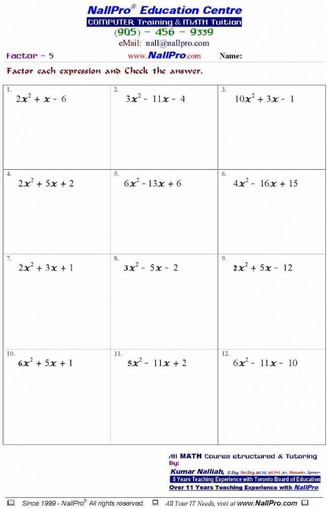 Grade 10 Math Analytic Geometry Worksheets