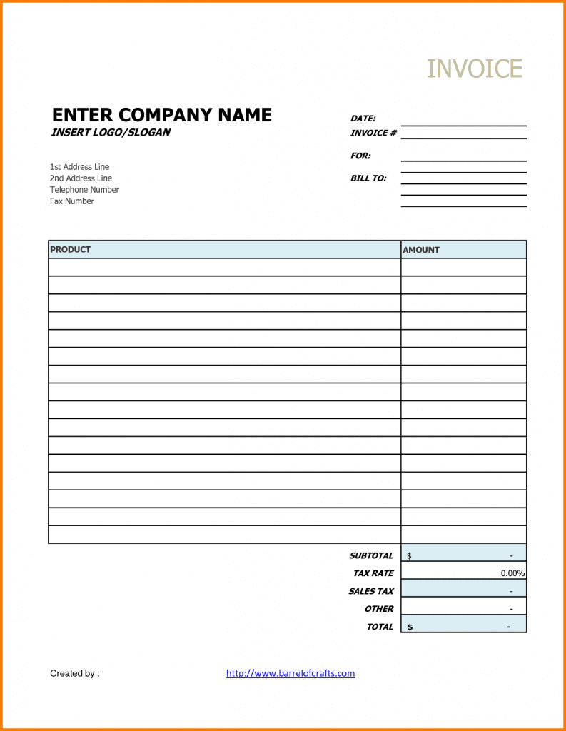 Sample Invoice For Services Rendered And Blank Invoice Template Free