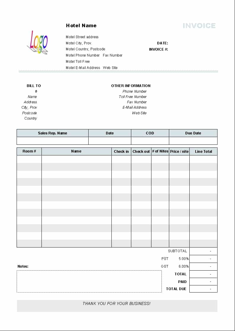 Printable Utility Bill And Simple Invoice Template